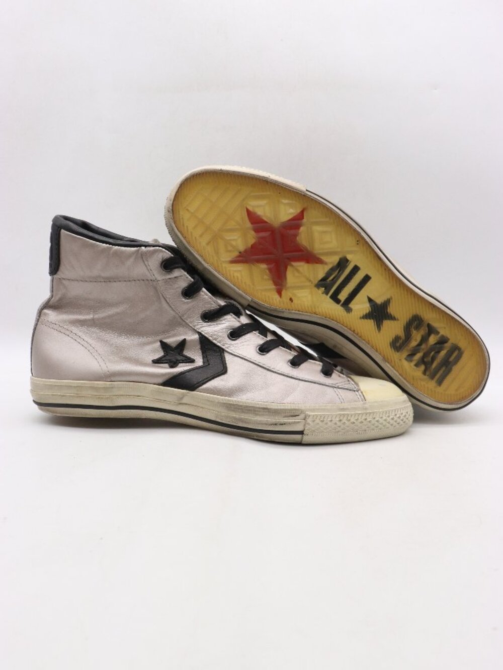 Converse x John Varvatos Star Player Men's 10.5 Mid Silver Athletic Sneakers